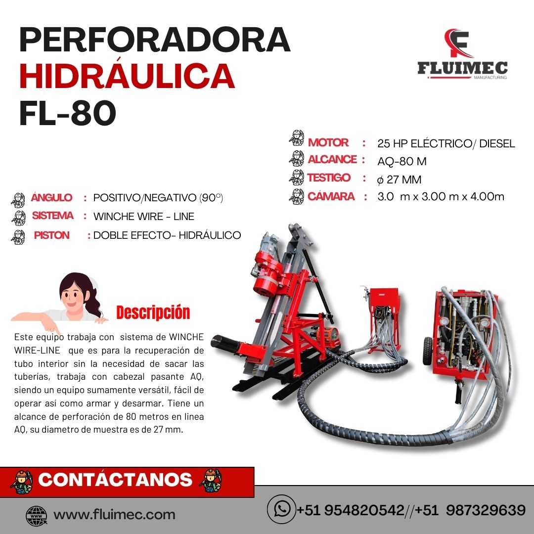 Perforadora FL-80 - perfora hasta 80 metros - perforación diamantina